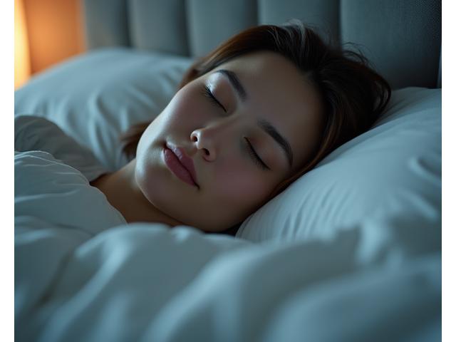 Peaceful person sleeping, symbolizing sleep optimization