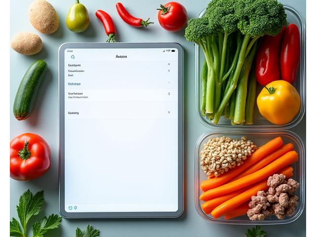 An infographic displaying a balanced meal plan with various healthy foods